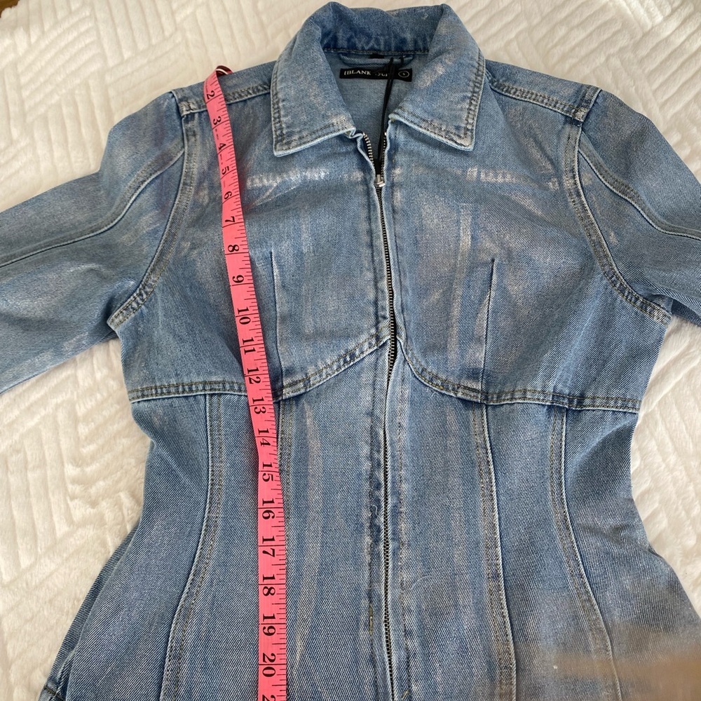 BLANK NYC WOMEN’S DENIM METALLIC OCATED JACKET SIZE S - Picture 13 of 14